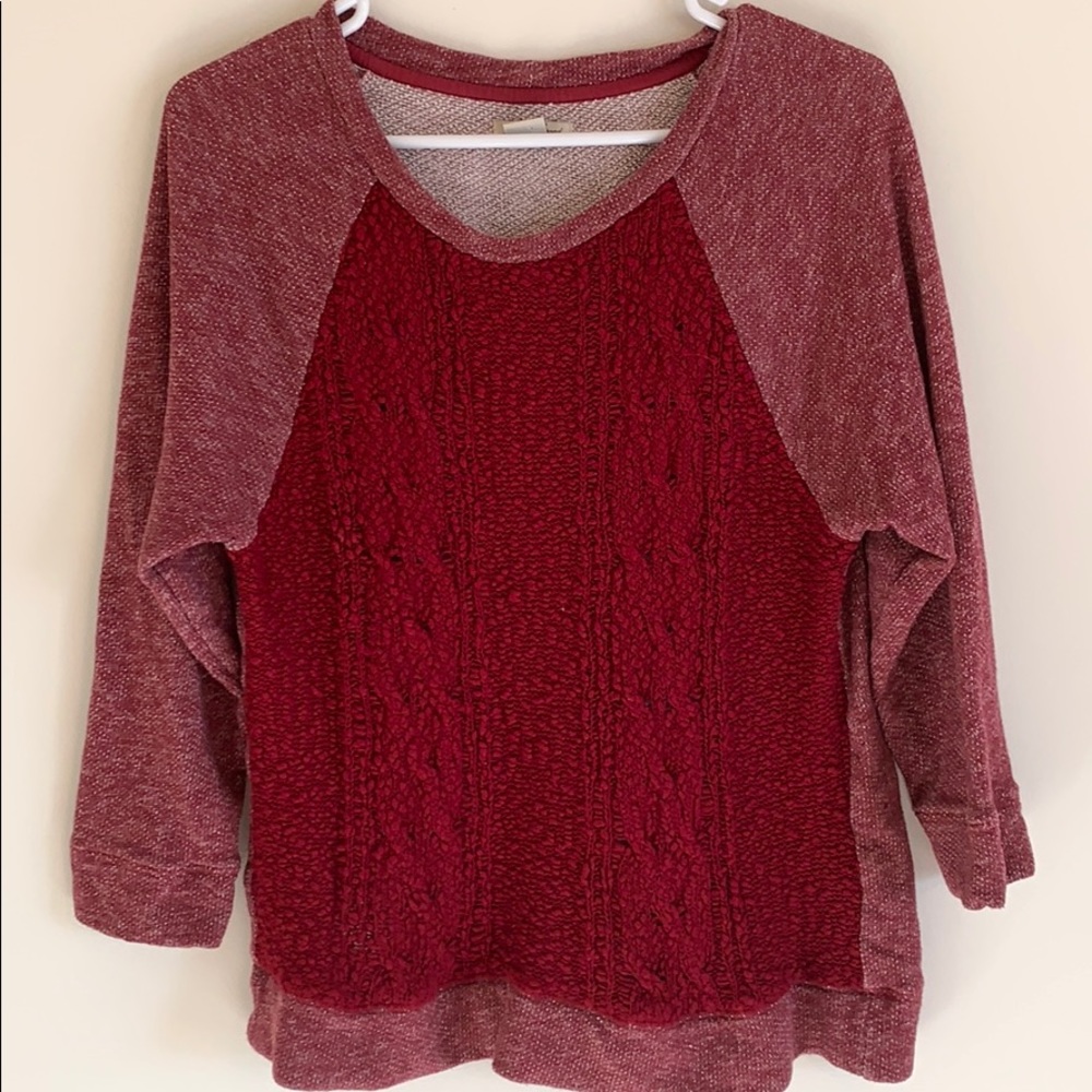 Lucky Brand Knit Front Sweatshirt